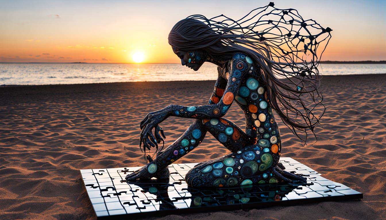 Surreal Sculpture Embracing Change and Authenticity