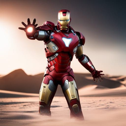 Hyper-Realistic Iron Man in Detailed Matte Painting