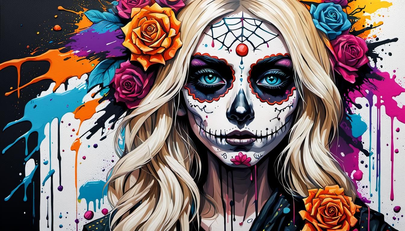 Taylor Momsen Día de Muertos Graffiti Art