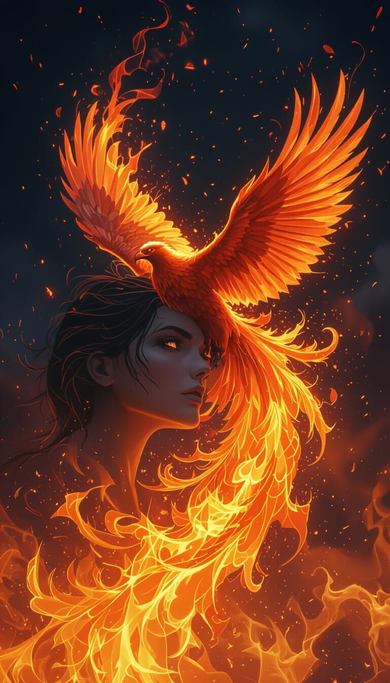 Phoenix Rising from Fire, Cinematic Splash Art