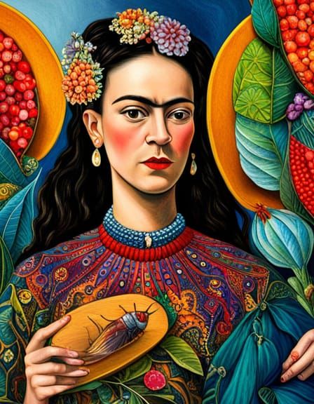 Mexican Cockroach in Frida Kahlo Style