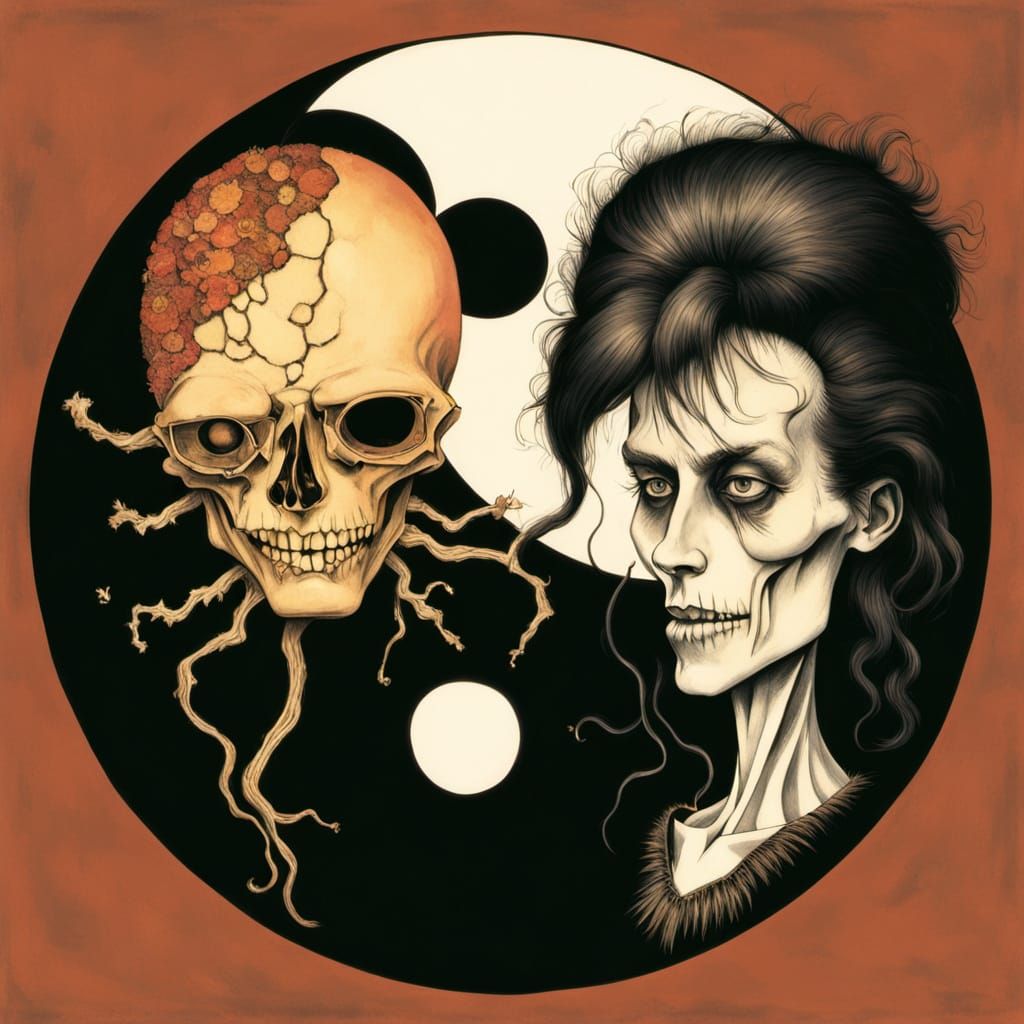 Taylor Swift vs. Amy Winehouse Yin Yang Caricature in Bronze...