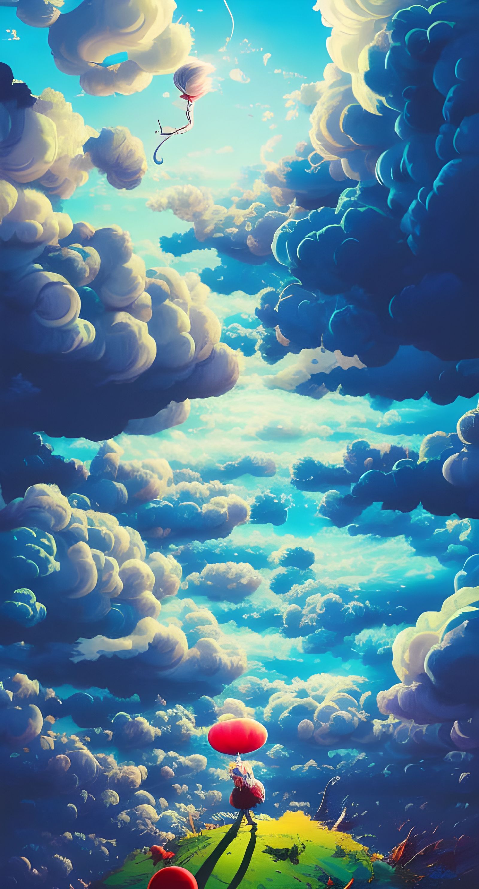 Whimsical Japanese Cloudscape Photoillustration in 8K