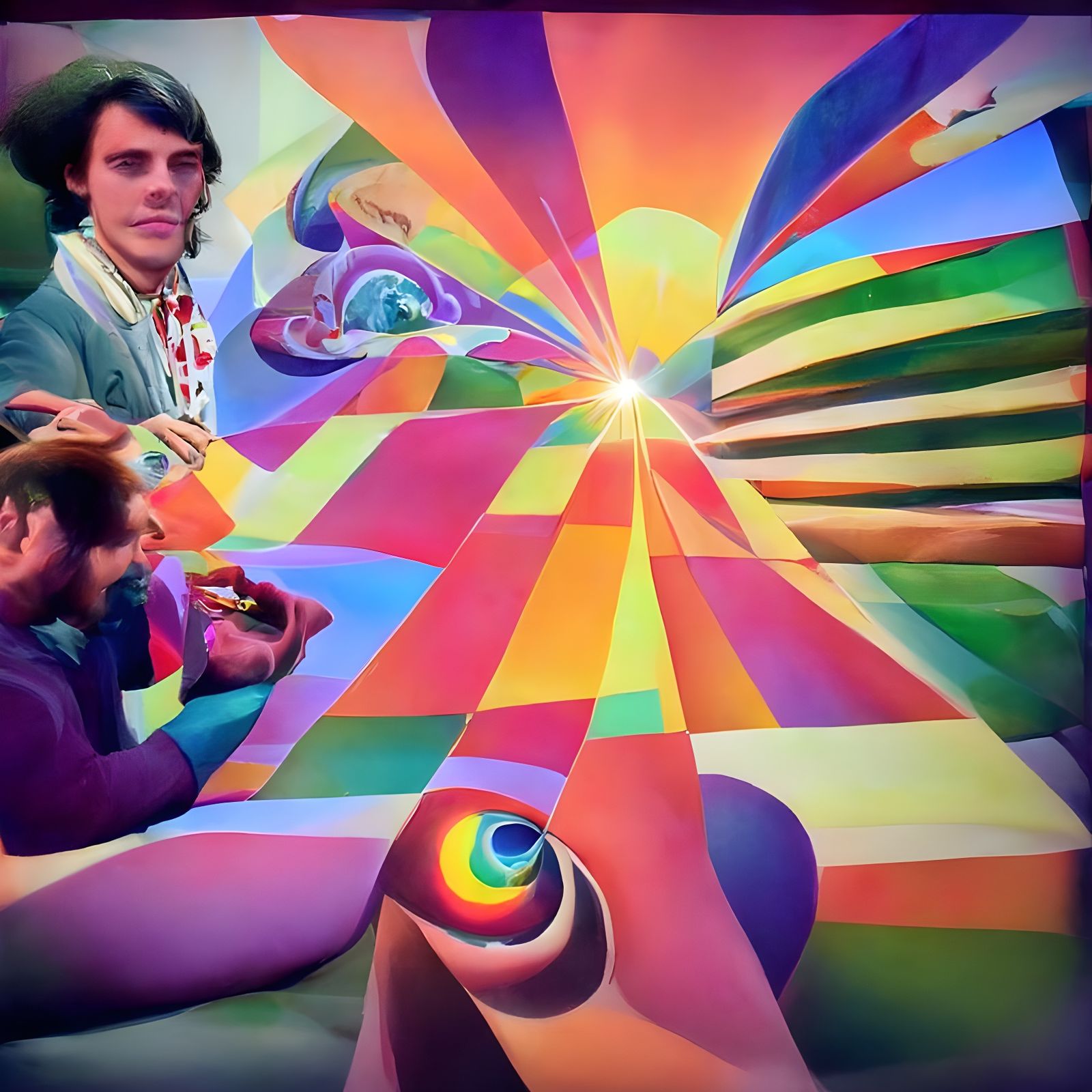 Psychedelic Art Masterpiece in 1970s Style