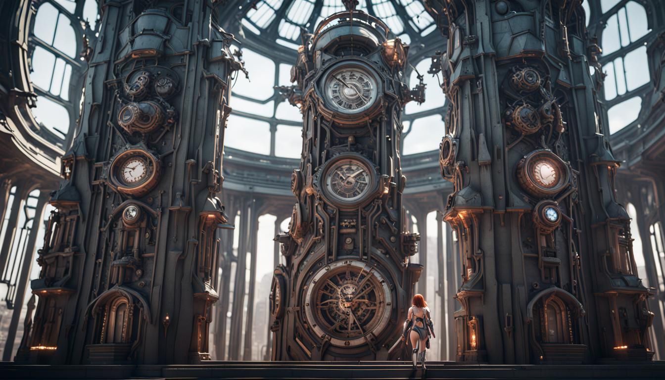 Gorean Princess in Clock Tower: Sci-Fi Art