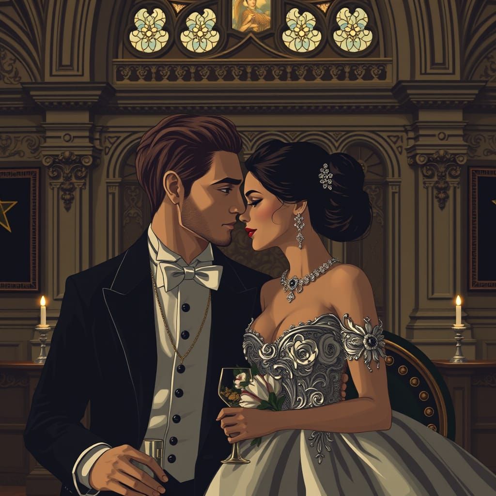 Classic Couple in Baroque Gothic Style