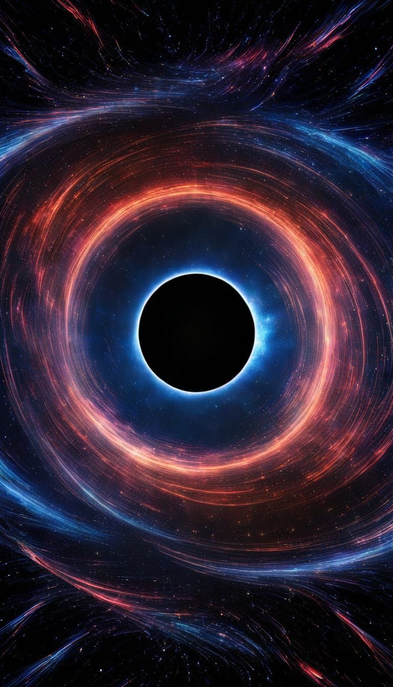 Nebula Starship Black Hole in Aerograph Style