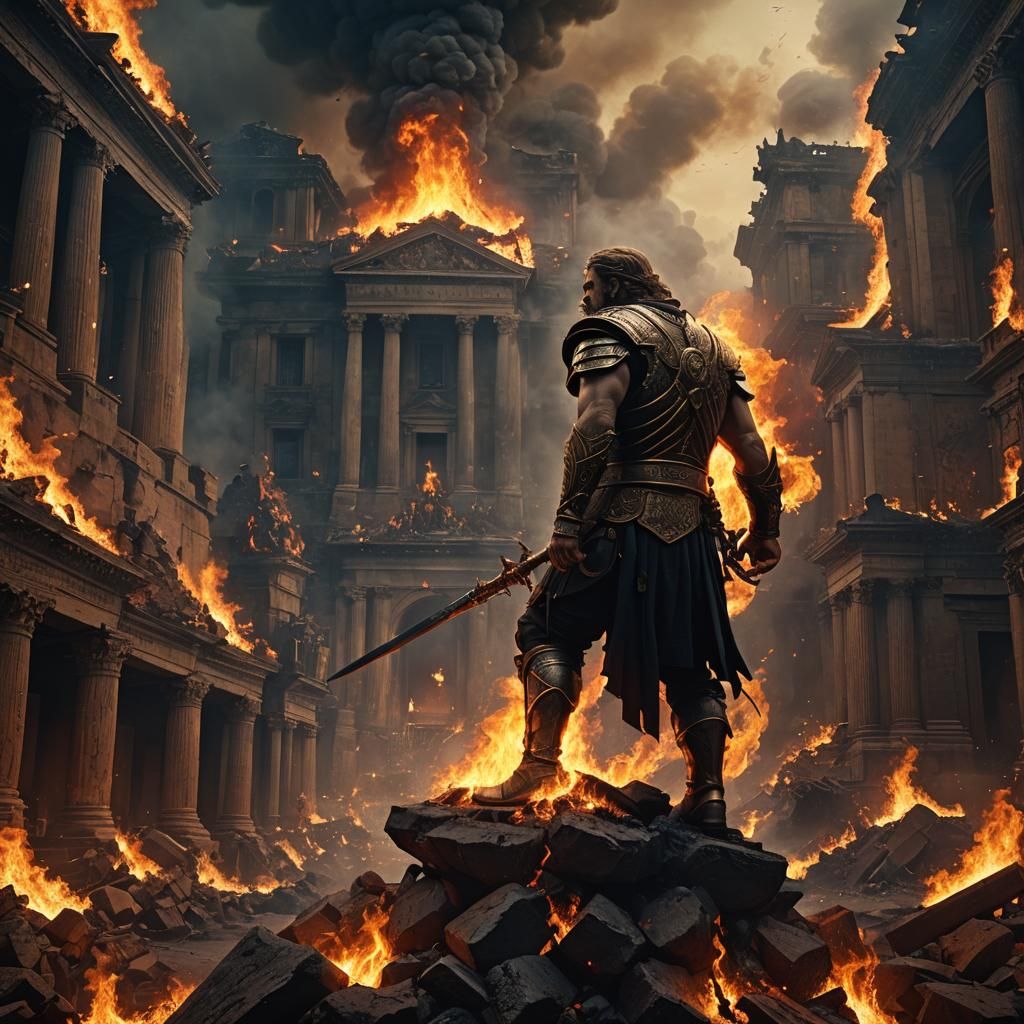 Hephaestus in Flames: Epic Digital Matte Painting