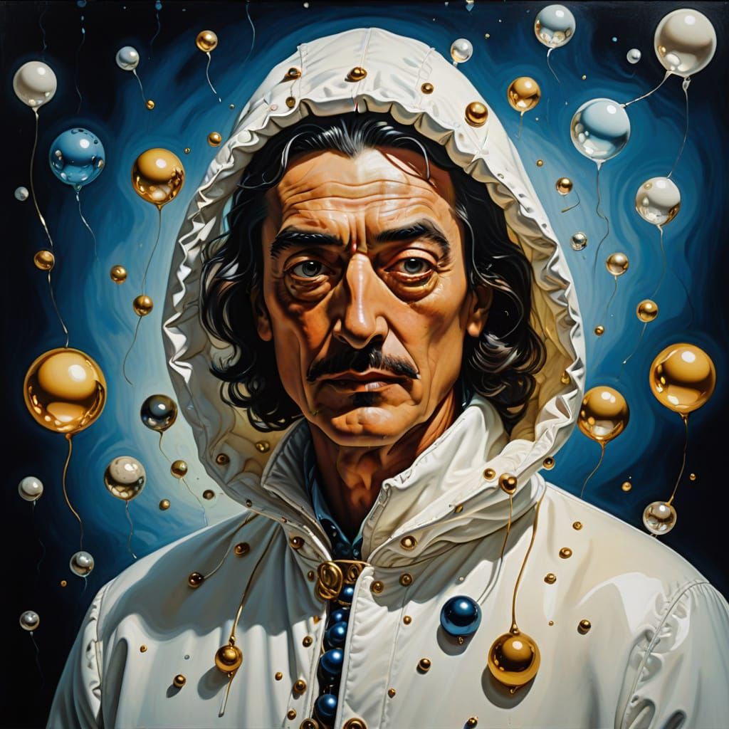 Surreal Portrait in Oil on Canvas Style