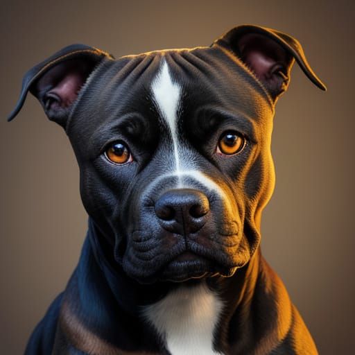 American Terrier Portrait in Vibrant Oil Painting