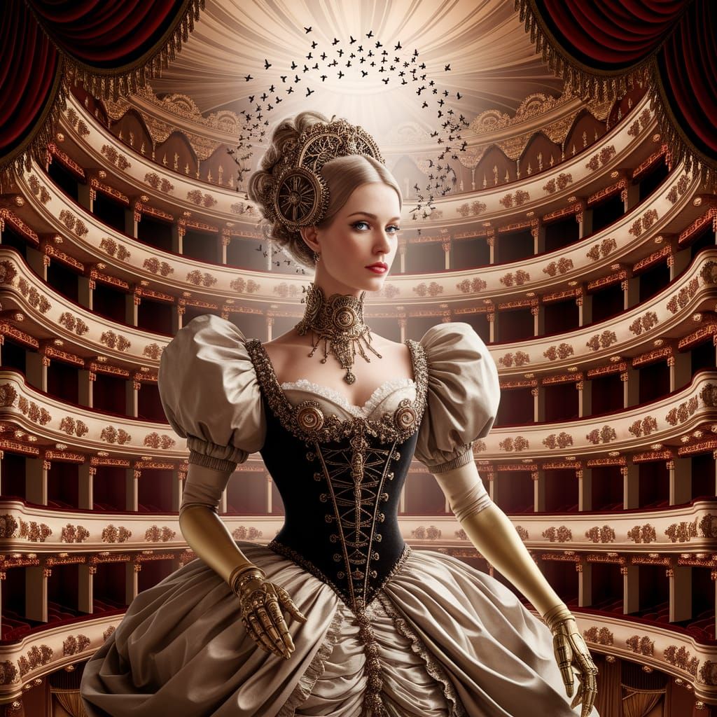 Steampunk Automaton Prima Donna in Baroque Opera
