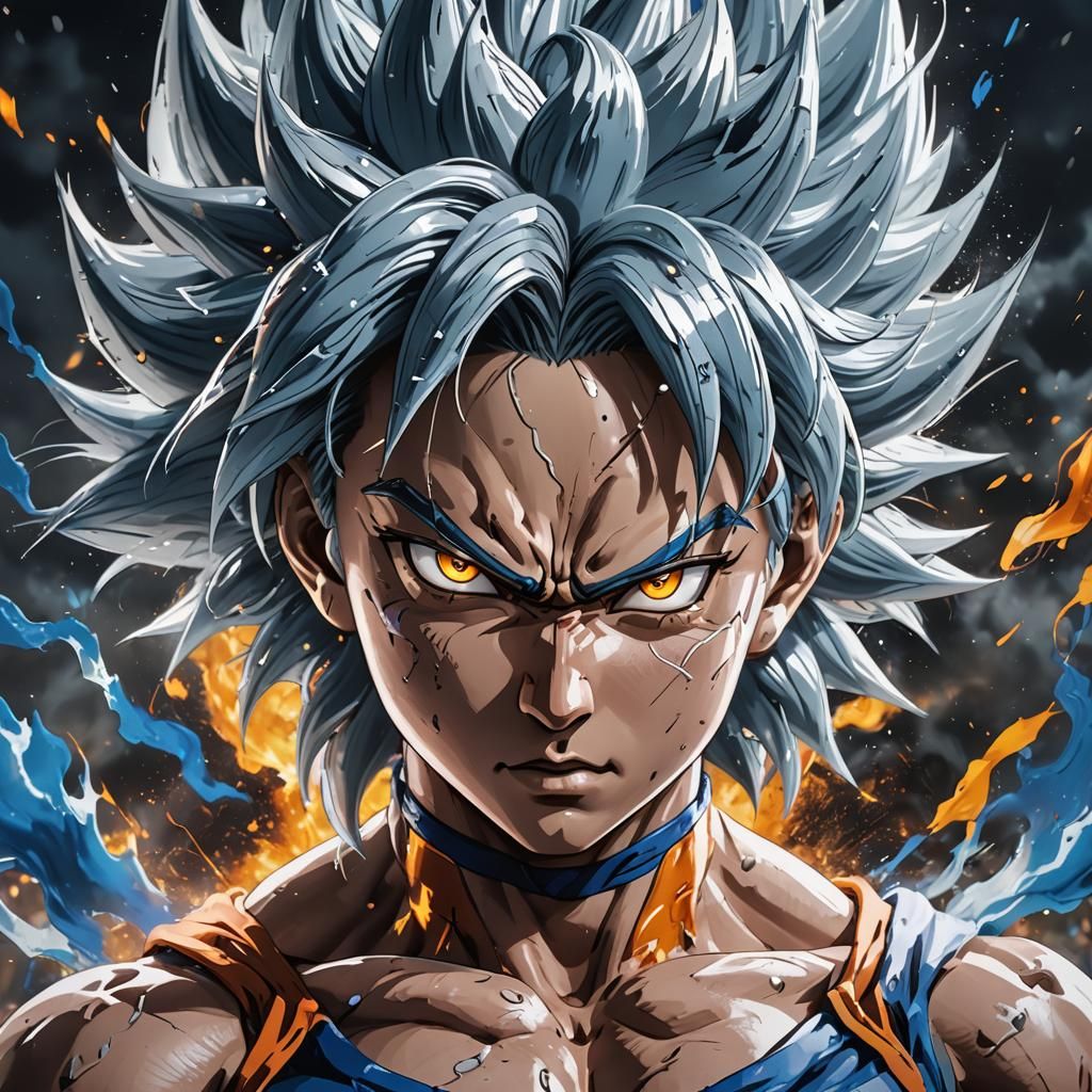 Ultra Instinct Saiyan Heroine: Hyperrealistic Concept Art