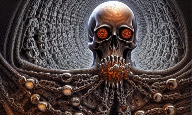 Death's Hourglass: Skulls Replace Sand in Surreal Art