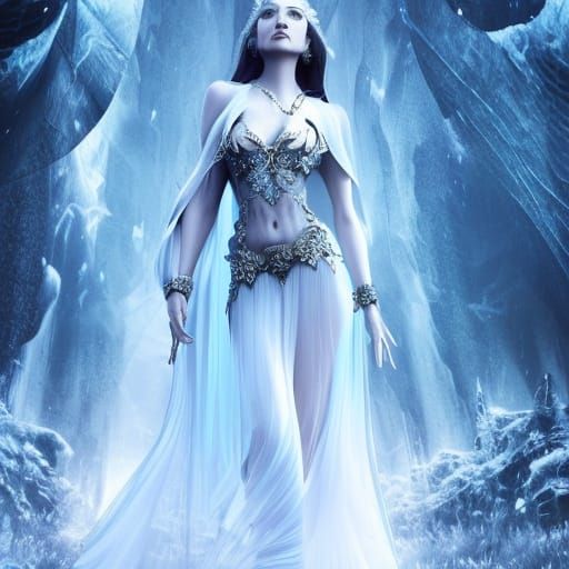 Ice Goddess in an Ice Dress: Digital Matte Painting