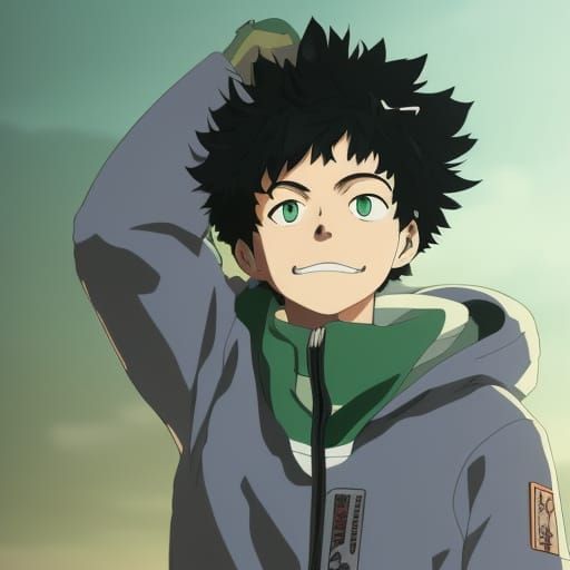 Izuku Midoriya in Studio Ghibli Anime Style