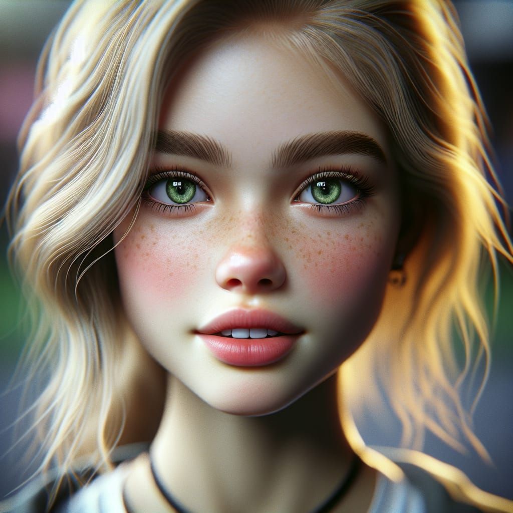 Hyperrealistic Portrait of a Beautiful Teen Girl