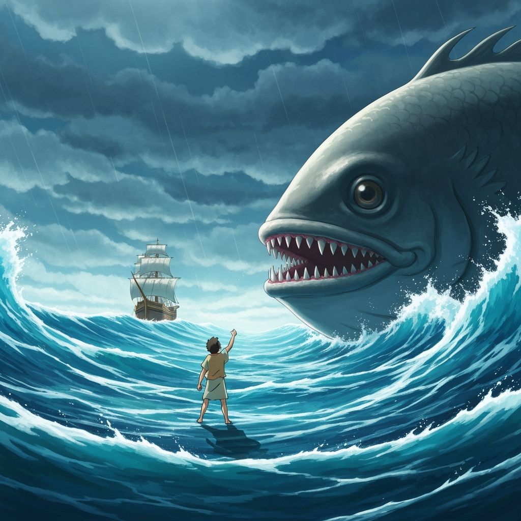 Jonah and the Great Fish in Anime Style