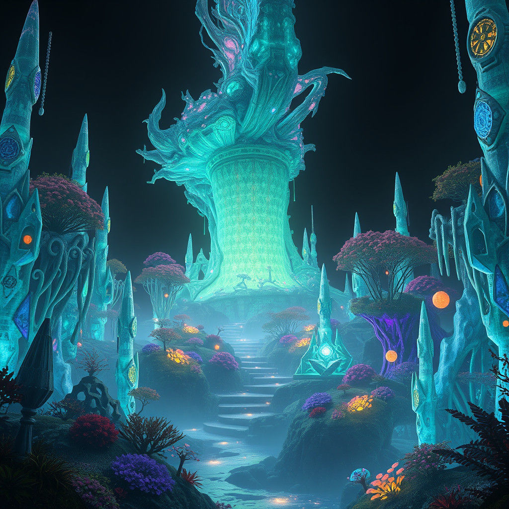 Mystical Realm of Viltis: Ethereal Iridescent Glow