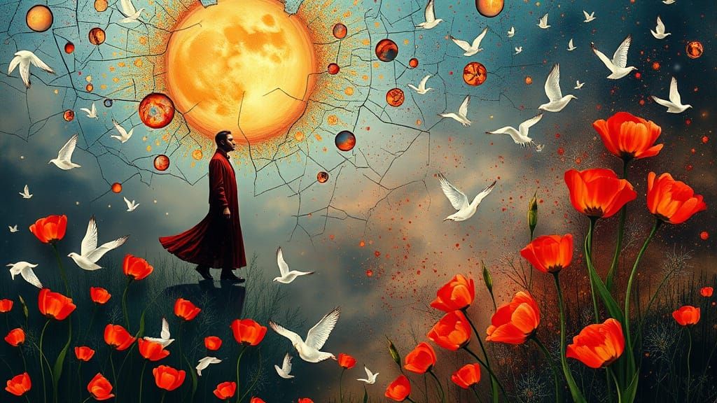 Abstract Dreamscape in the Styles of Klimt and Haeckel