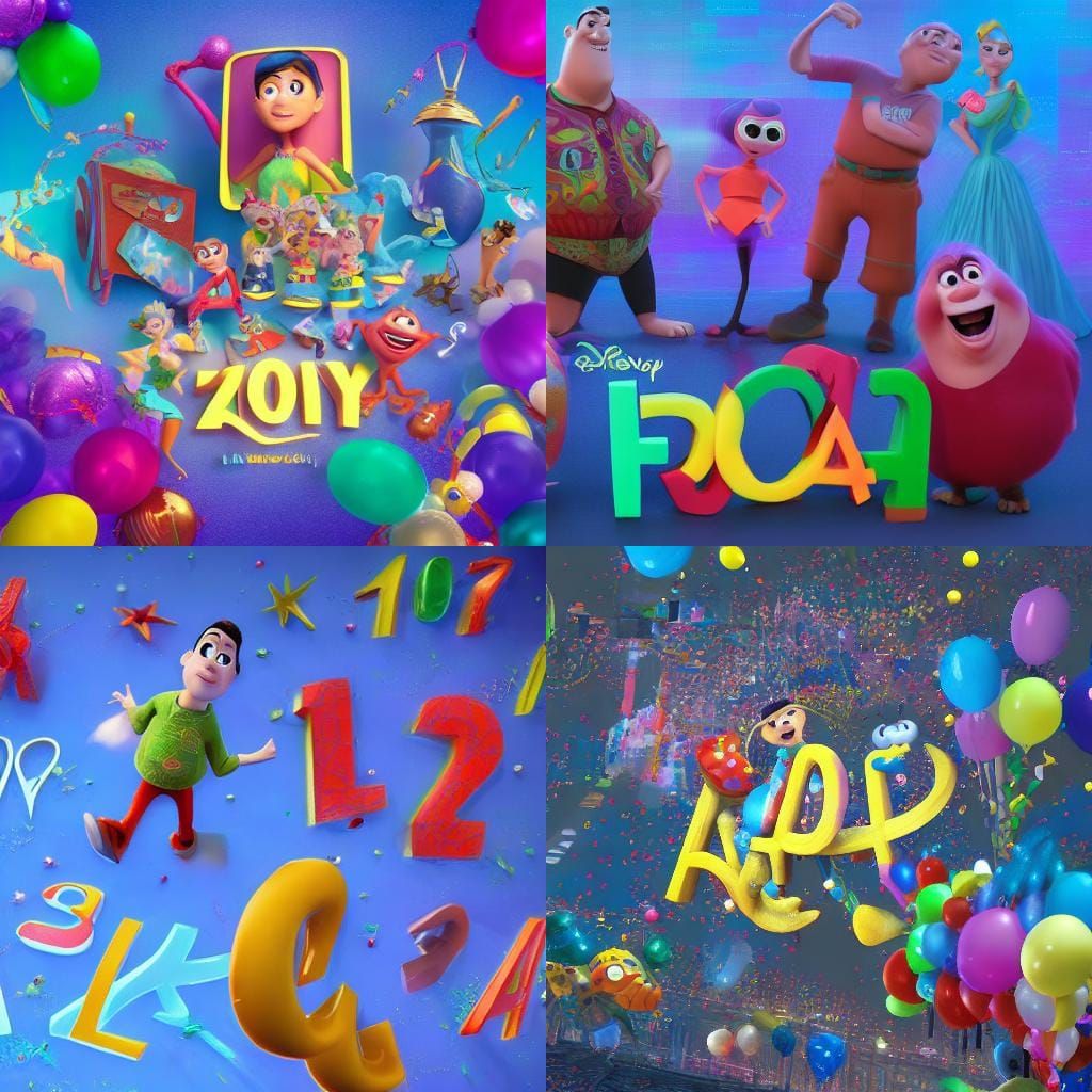 Festive New Year in Pixar 3D Style
