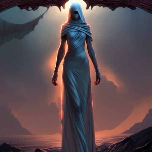 Veiled Goddess in Comic Book Style