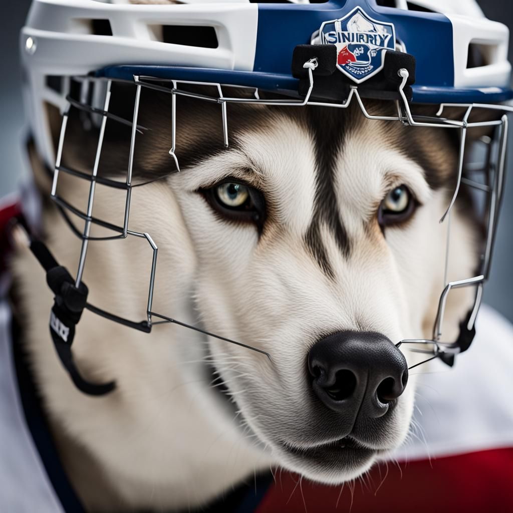 Huskies Play Hockey in Professional Portrait