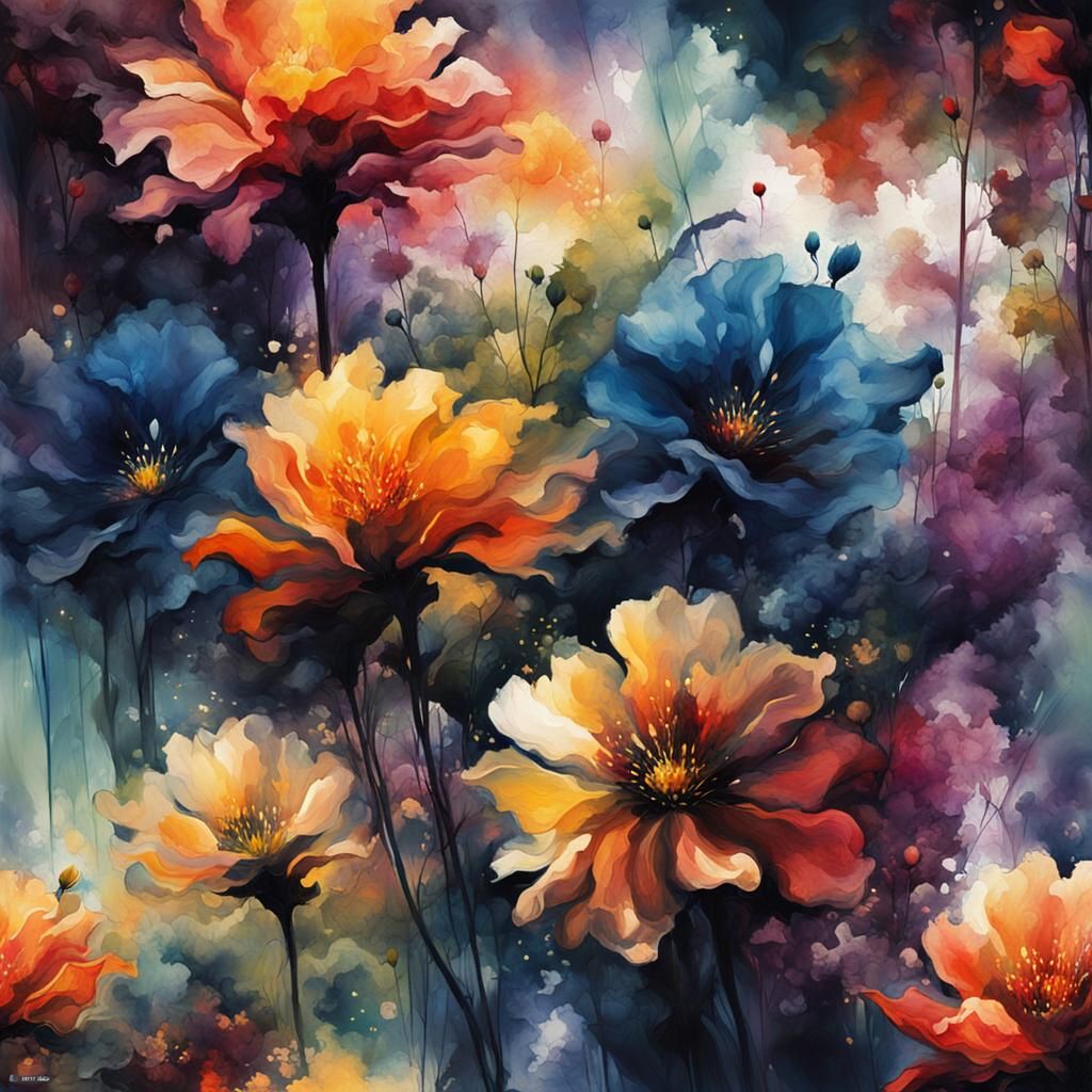 Abstract art of flowers