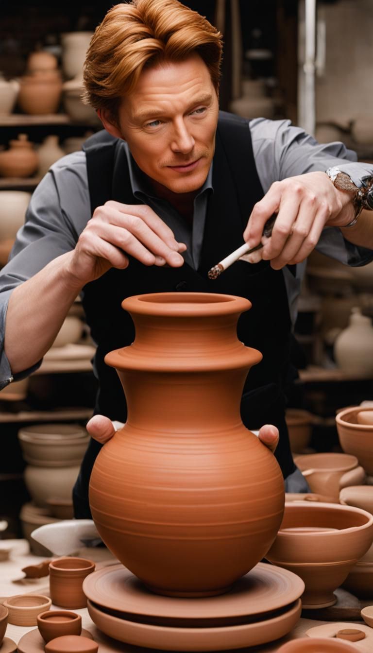 Hyperrealistic Pottery Scene with Dynamic Lighting