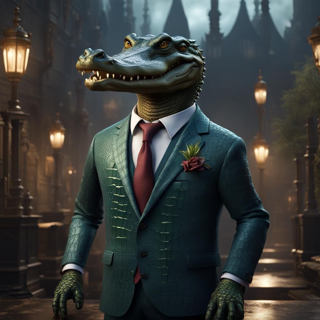 Alligator in a Suit: Detailed Matte Painting
