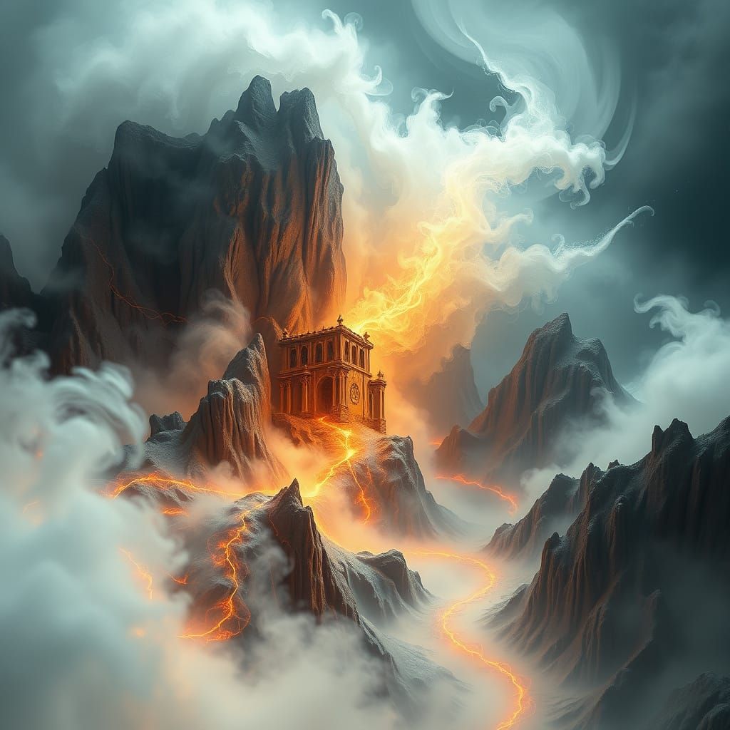 Ethereal Mist Dissipates in Biblical Landscape