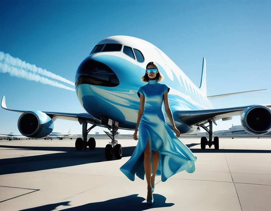 Surreal Airport Catwalk in Melting Fashion Style