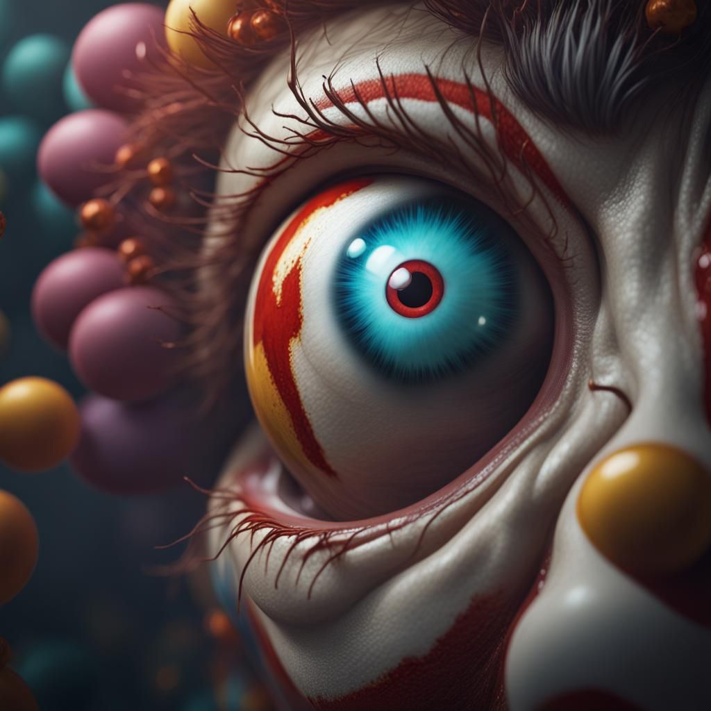 Clowns Reflected in an Eye: Fantasy Concept Art