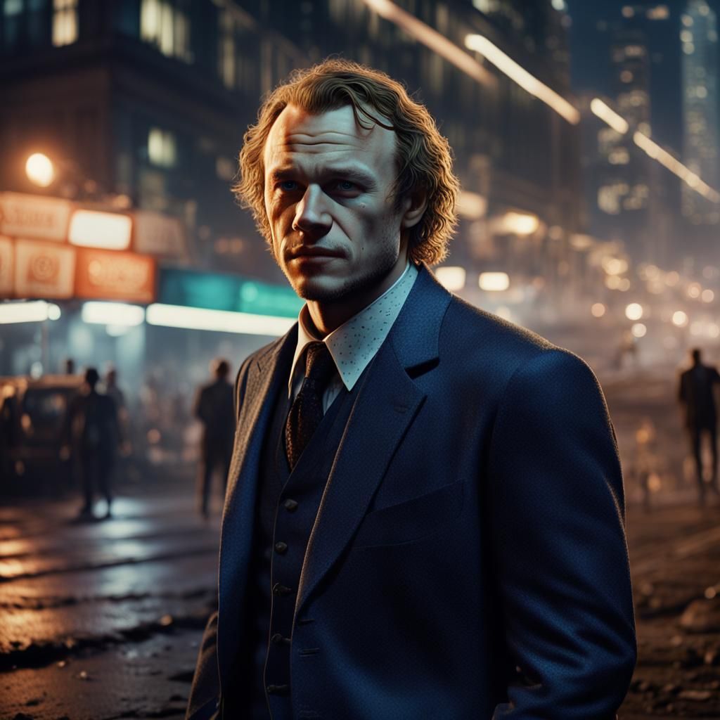 Hyperrealistic Portrait of Young Heath Ledger in São Paulo