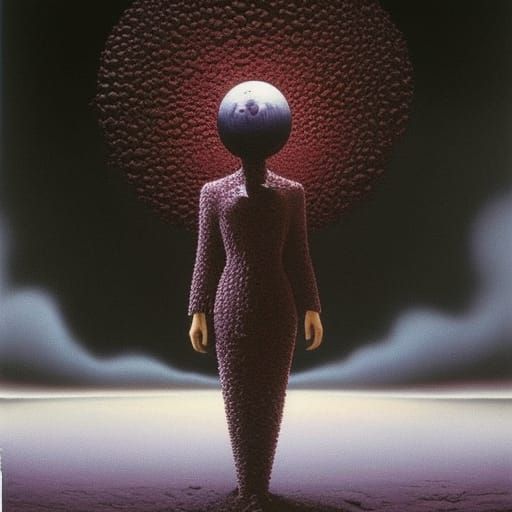 Creepy Venetian Carnival Figure in Dark Surrealist Style