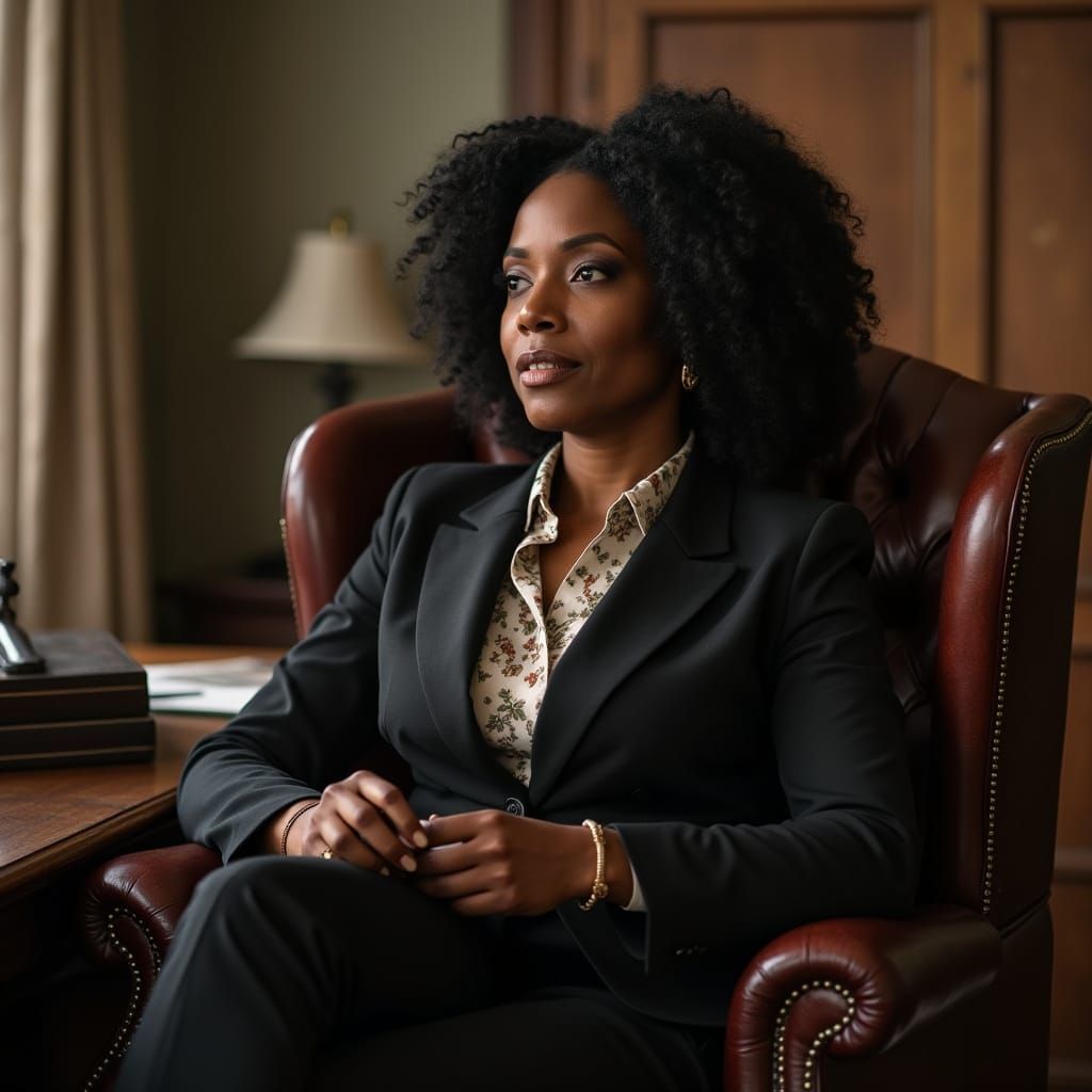 Professional Woman in Office, Photographic Portrait