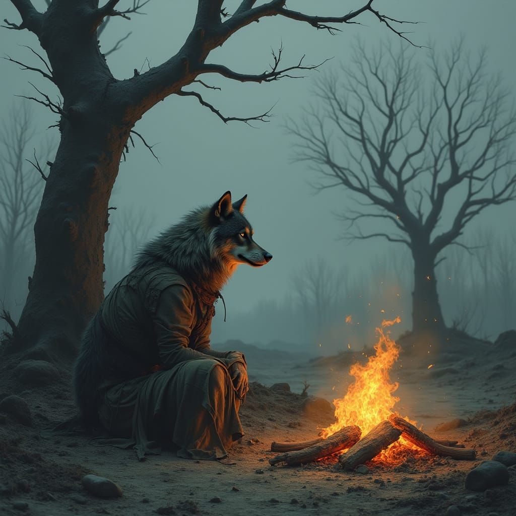 Lone Wolf by Dying Fire in Post-Apocalyptic Wasteland