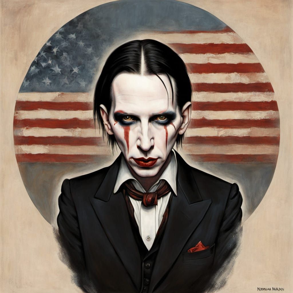 Rockwell Inspired Portrait of Marilyn Manson