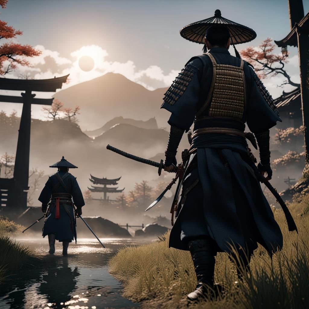 Ghost of Tsushima: Epic 3D Game Scene