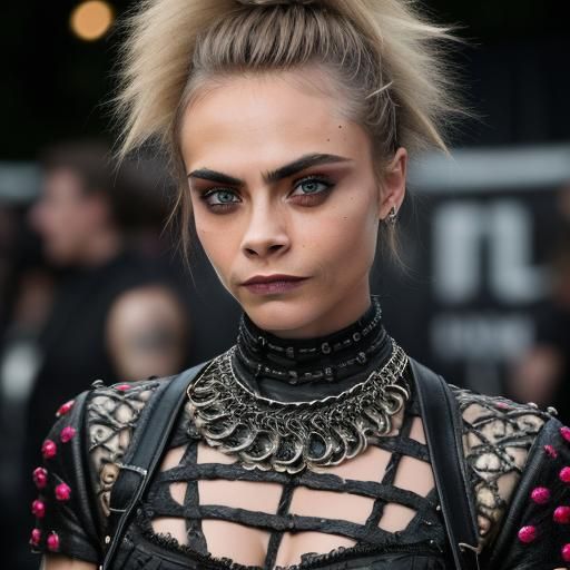Cara Delevingne at a Punk Gothic Festival