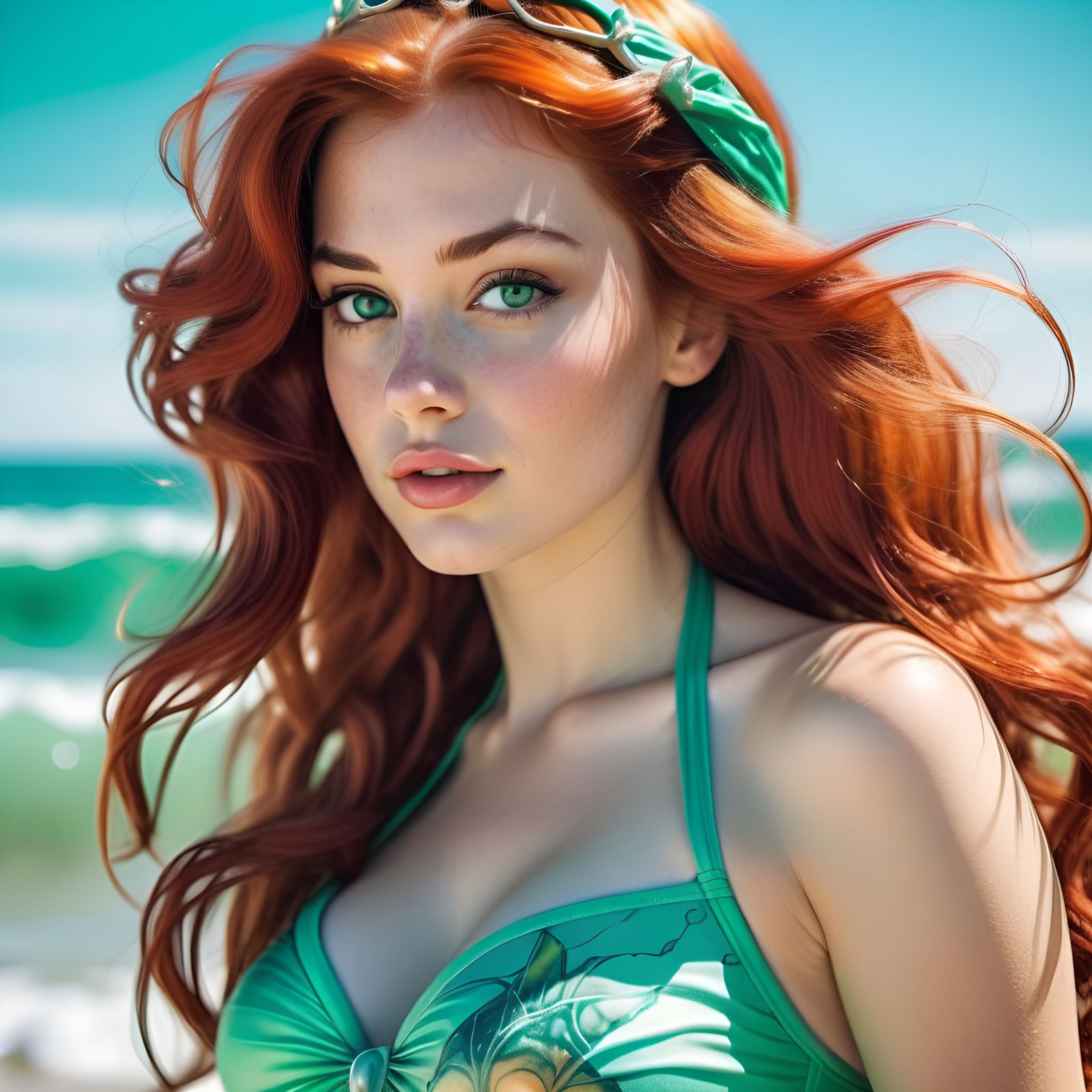 Gorgeous Princess Ariel Portrait at the Beach
