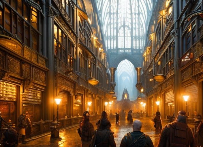 Harry Potter and Hagrid in London, Digital Art