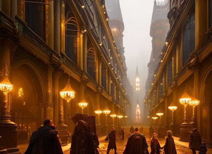 Harry Potter and Hagrid in London, Fantasy Art