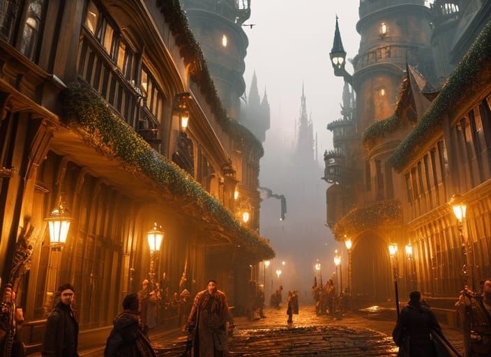 Harry Potter and Hagrid at Leadenhall Market
