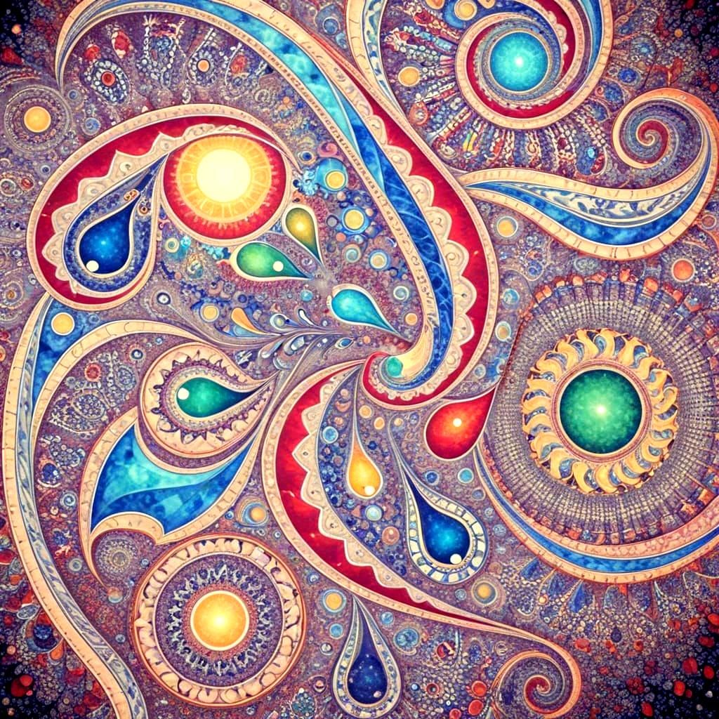 Symmetrical Fractal Mandalas in Vibrant Kaleidoscope Colors