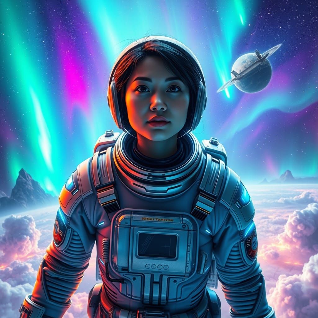 Cosmic Dreamscapes in Neon Hues, a Hyperrealistic Vision