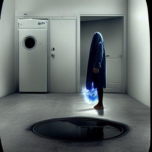 Surreal Laundry Scene in Dark Fantasy Style