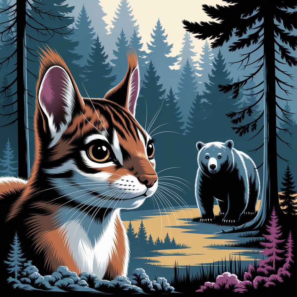 Hybrid Creature Portrait in Woodland Setting