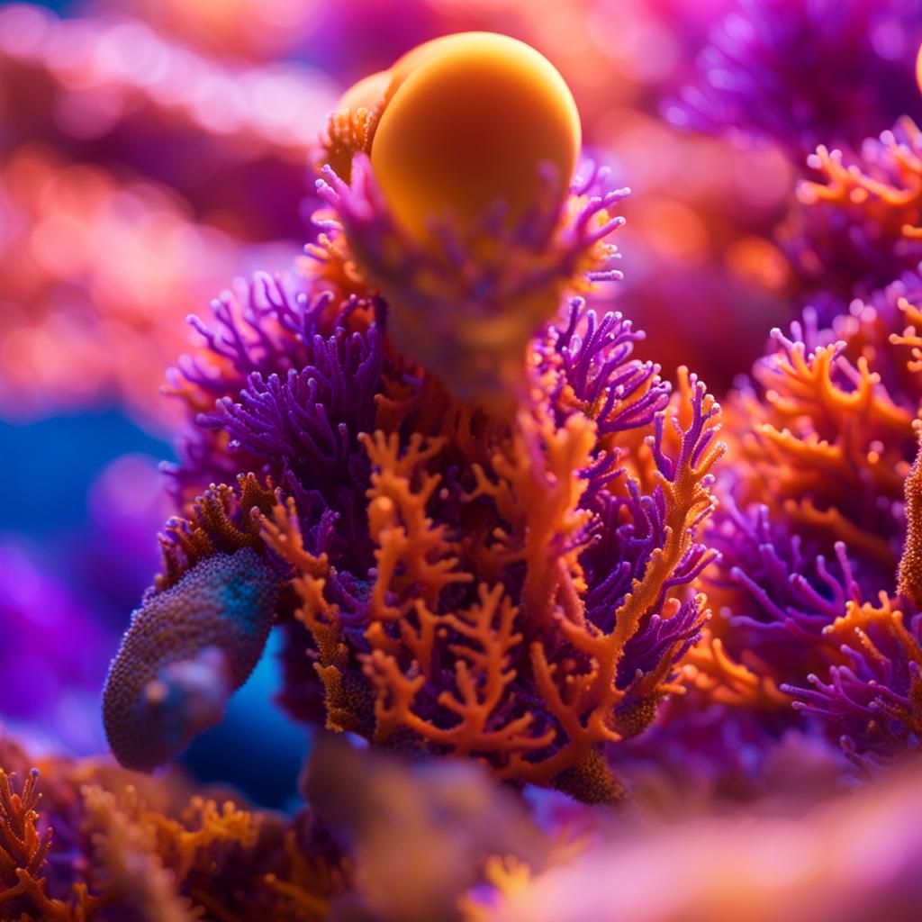 Vibrant Coral Structures in Golden Cinematic Light