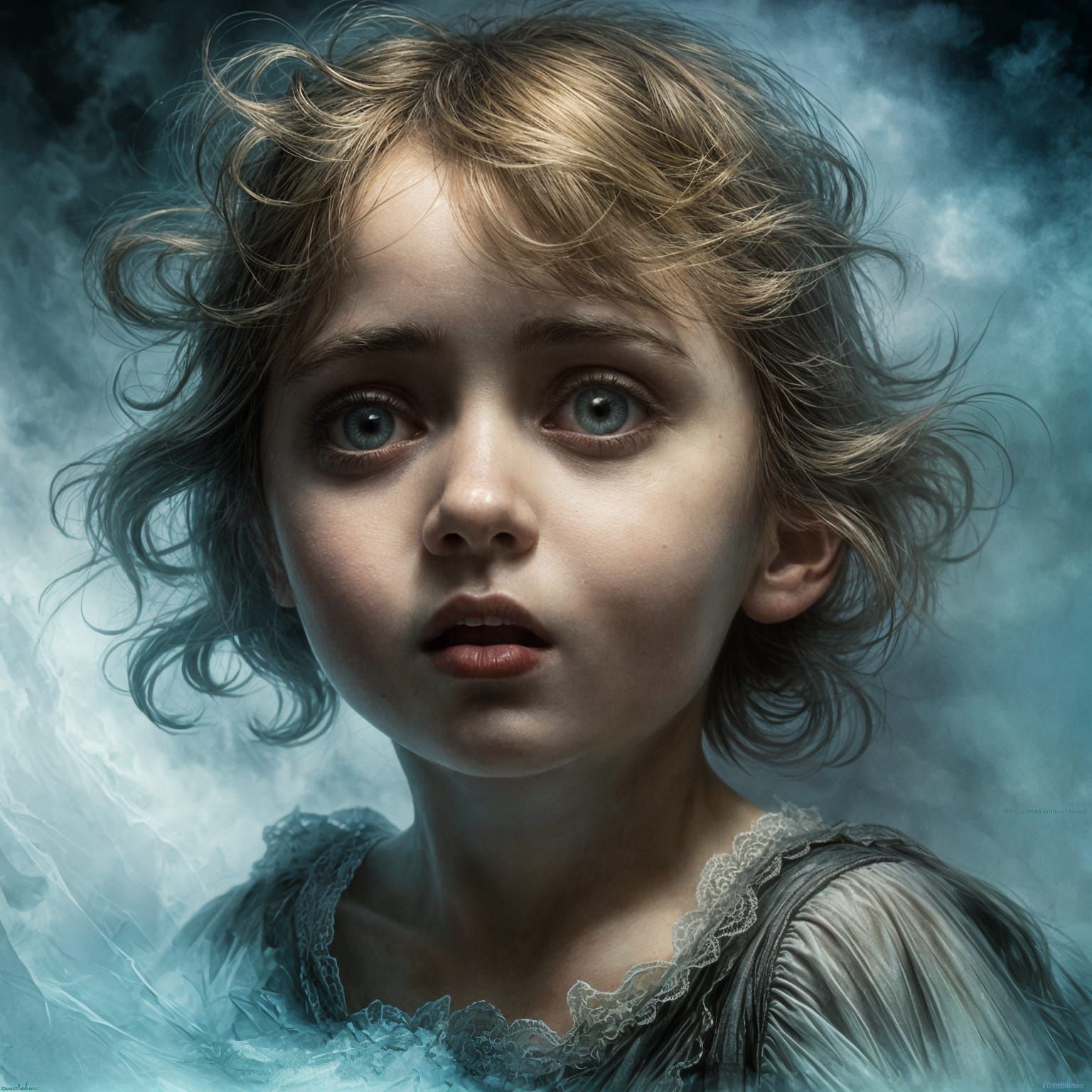 Eerie Ghosts of Childhood Fears: Horror Illustration