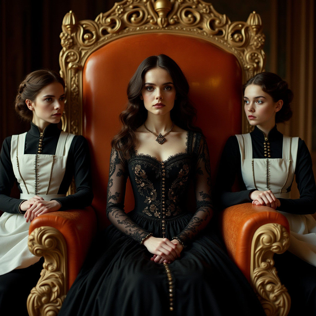 Gothic Empress on Amber Throne, Victorian Style